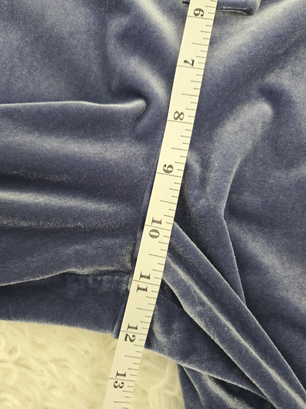 I.N.C. Wide-Leg Paperbag Velvet Pants in Ethereal Blue. Size Medium. New - Picture 6 of 11